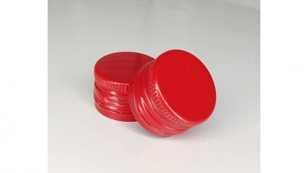 Алюминиевый колпачок типа "Винт" красный с резьбой 28х18